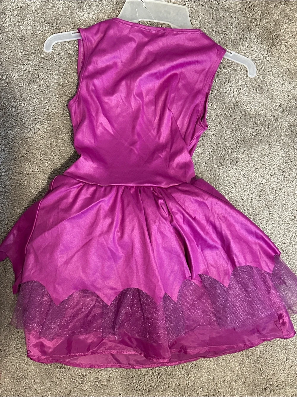DC Girls' Magenta Batgirl Dress with Black Emblems and Belt